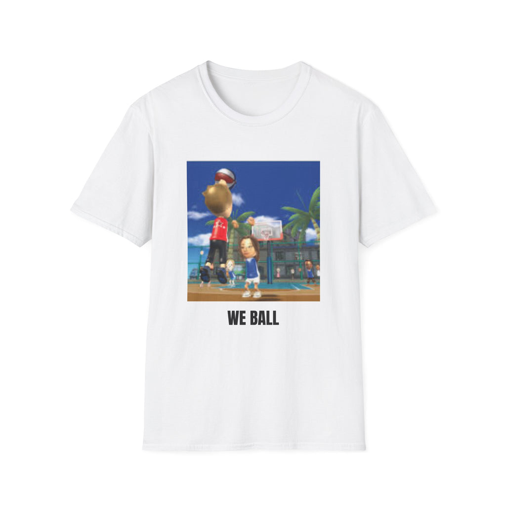 We Ball Basketball T-Shirt — Retro Cartoon Court Graphic Tee