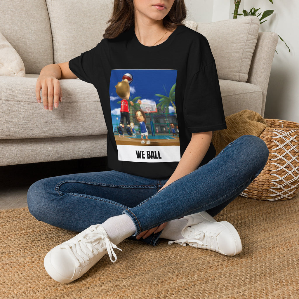 We Ball Basketball T-Shirt — Retro Cartoon Court Graphic Tee