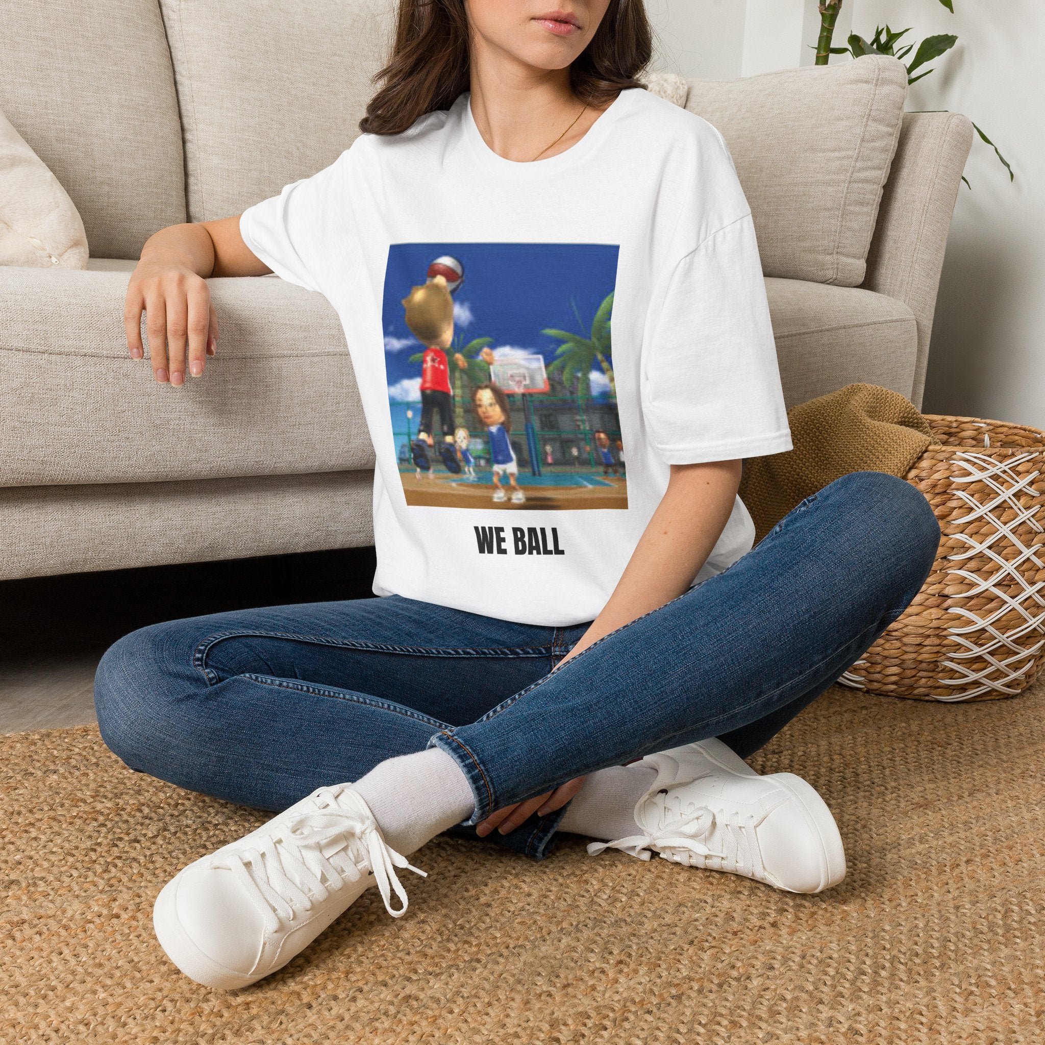 We Ball Basketball T-Shirt — Retro Cartoon Court Graphic Tee